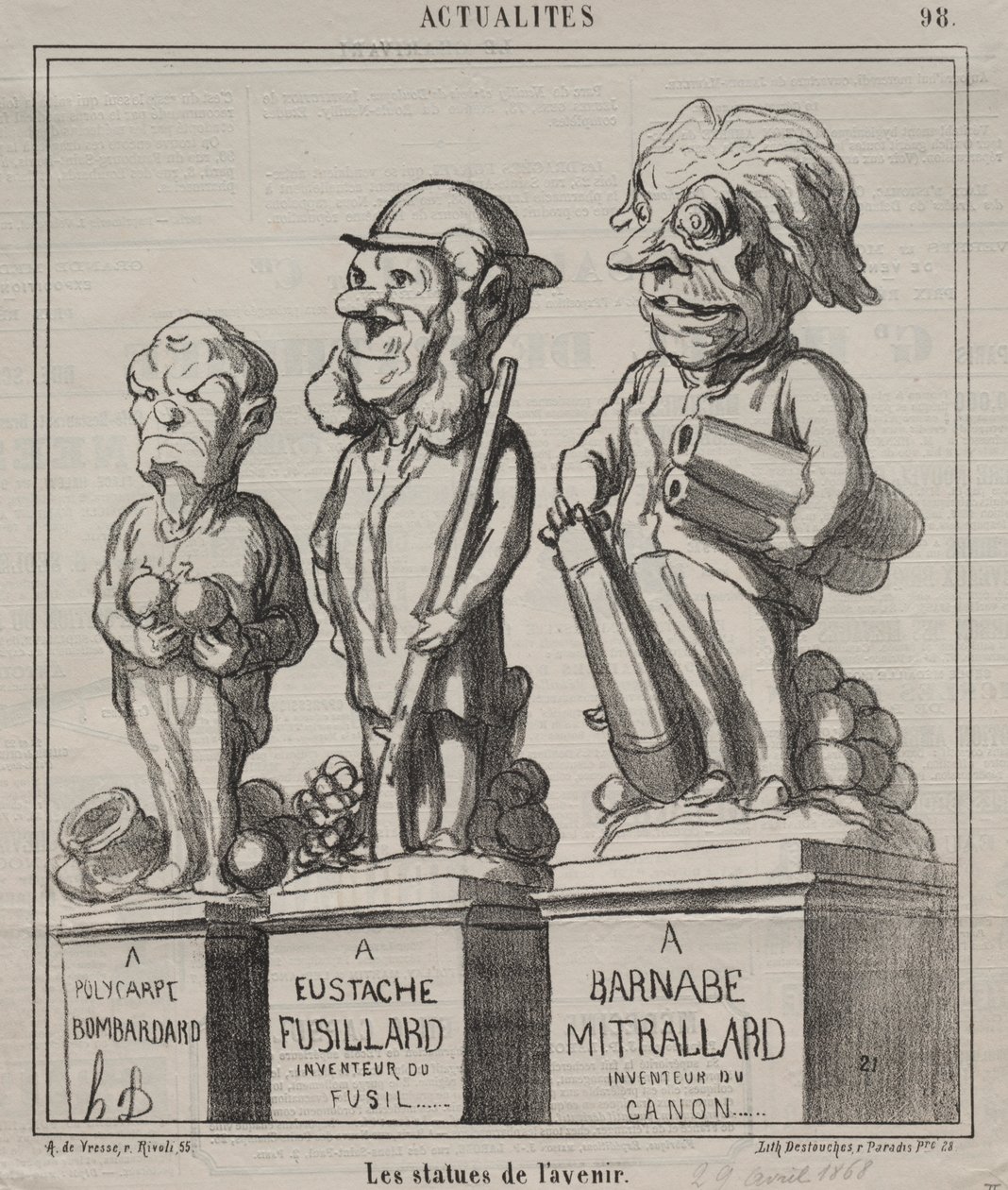 Attualità (tavola 98): Statue del futuro da Honoré Daumier