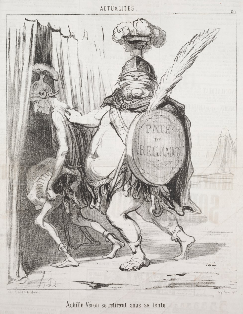 Attualità: Achille si ritira nella sua tenda da Honoré Daumier
