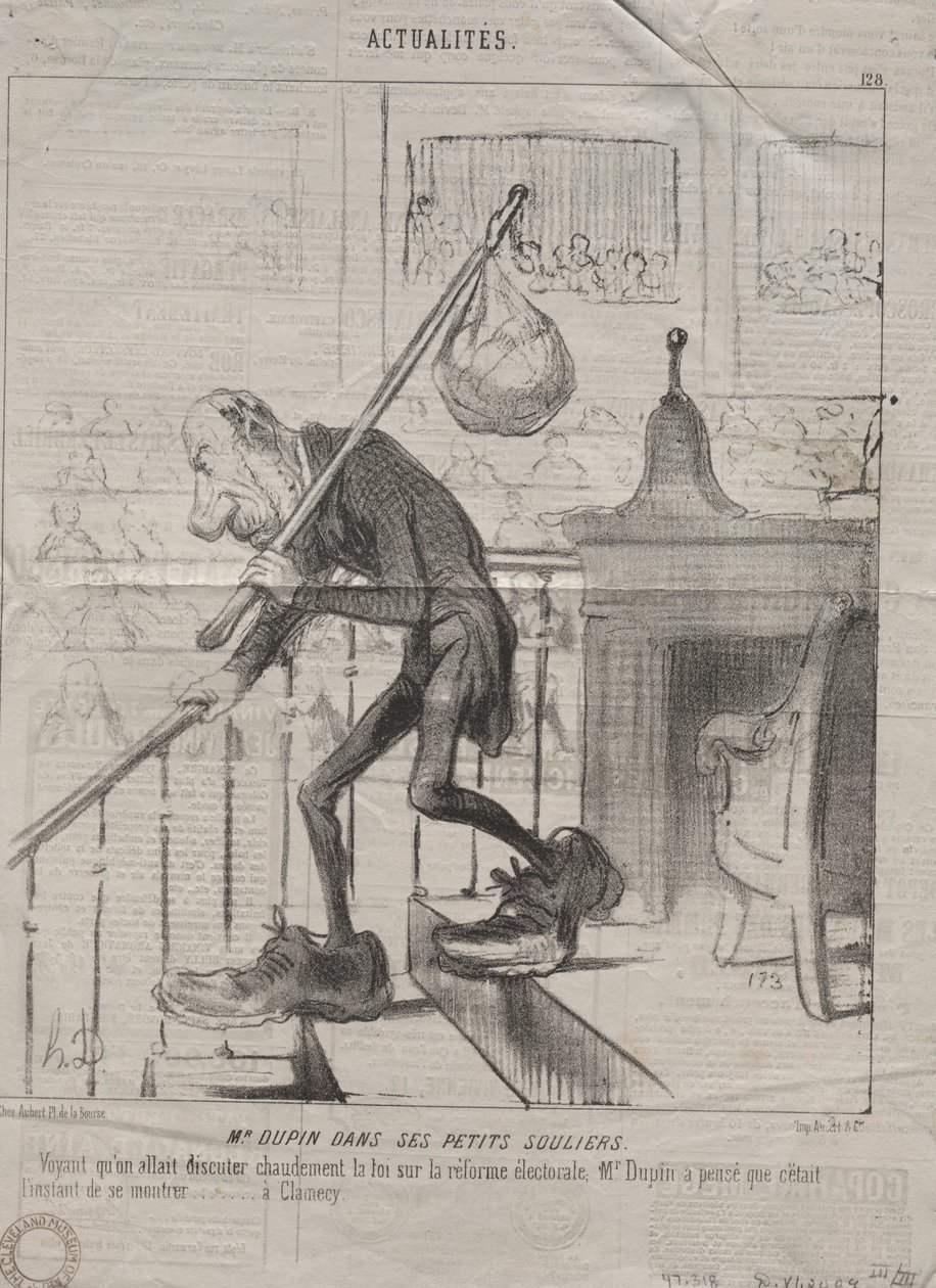 Attualità n. 128: Il signor Dupin nelle sue piccole scarpe, 1850 da Honoré Daumier