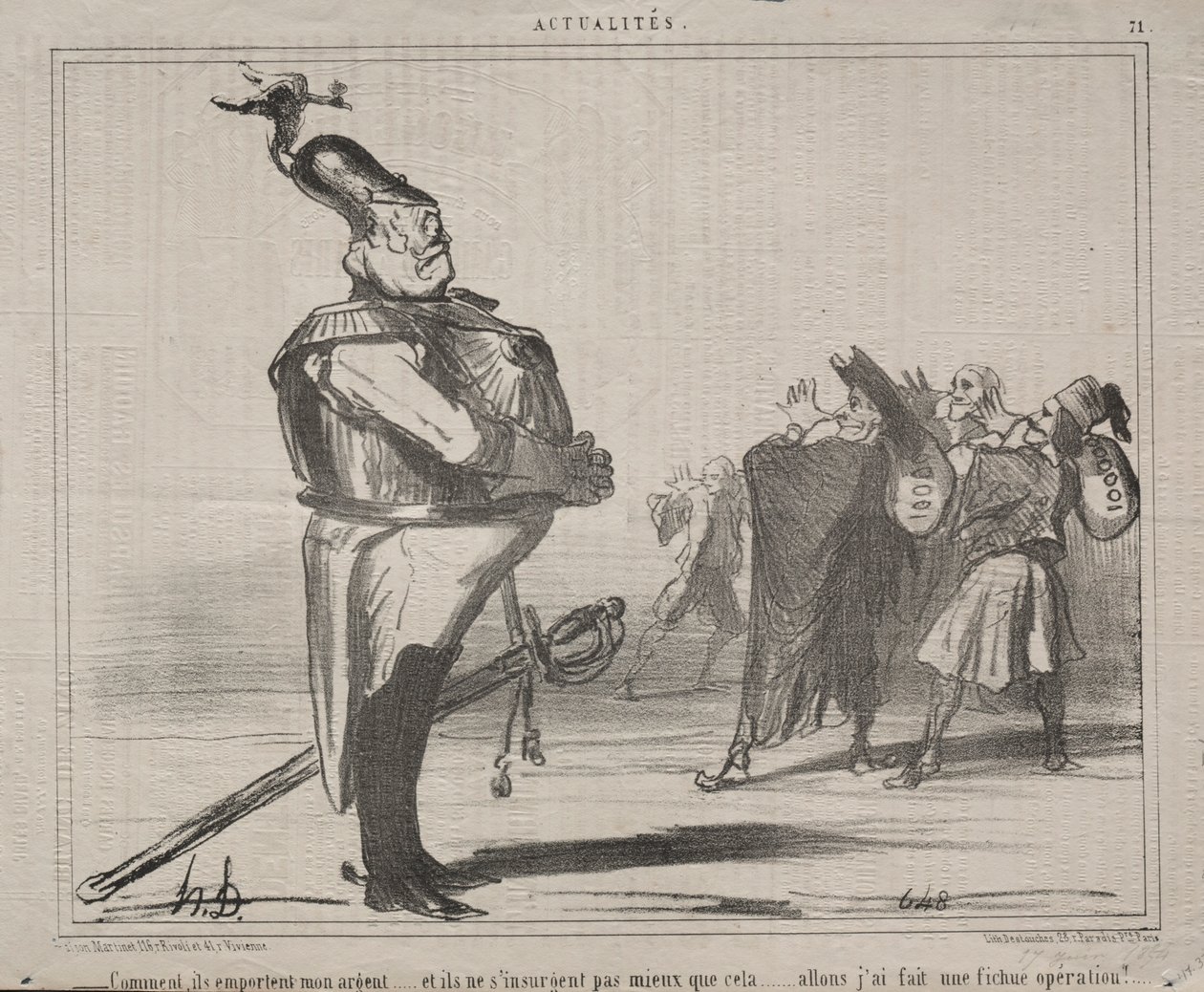 Attualità n. 71: Perché mi stanno portando via i soldi... da Honoré Daumier