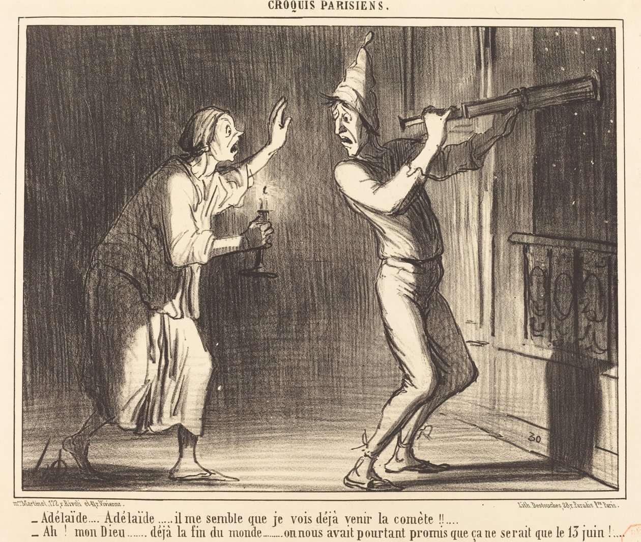 Adélaide...Adélaide...mi sembra di vedere già arrivare la cometa!!... da Honoré Daumier