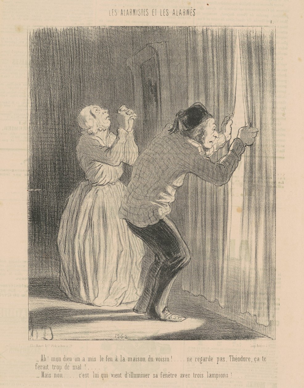 Ah! Mon dieu on a mis le feu a la maison du voisin ... da Honoré Daumier