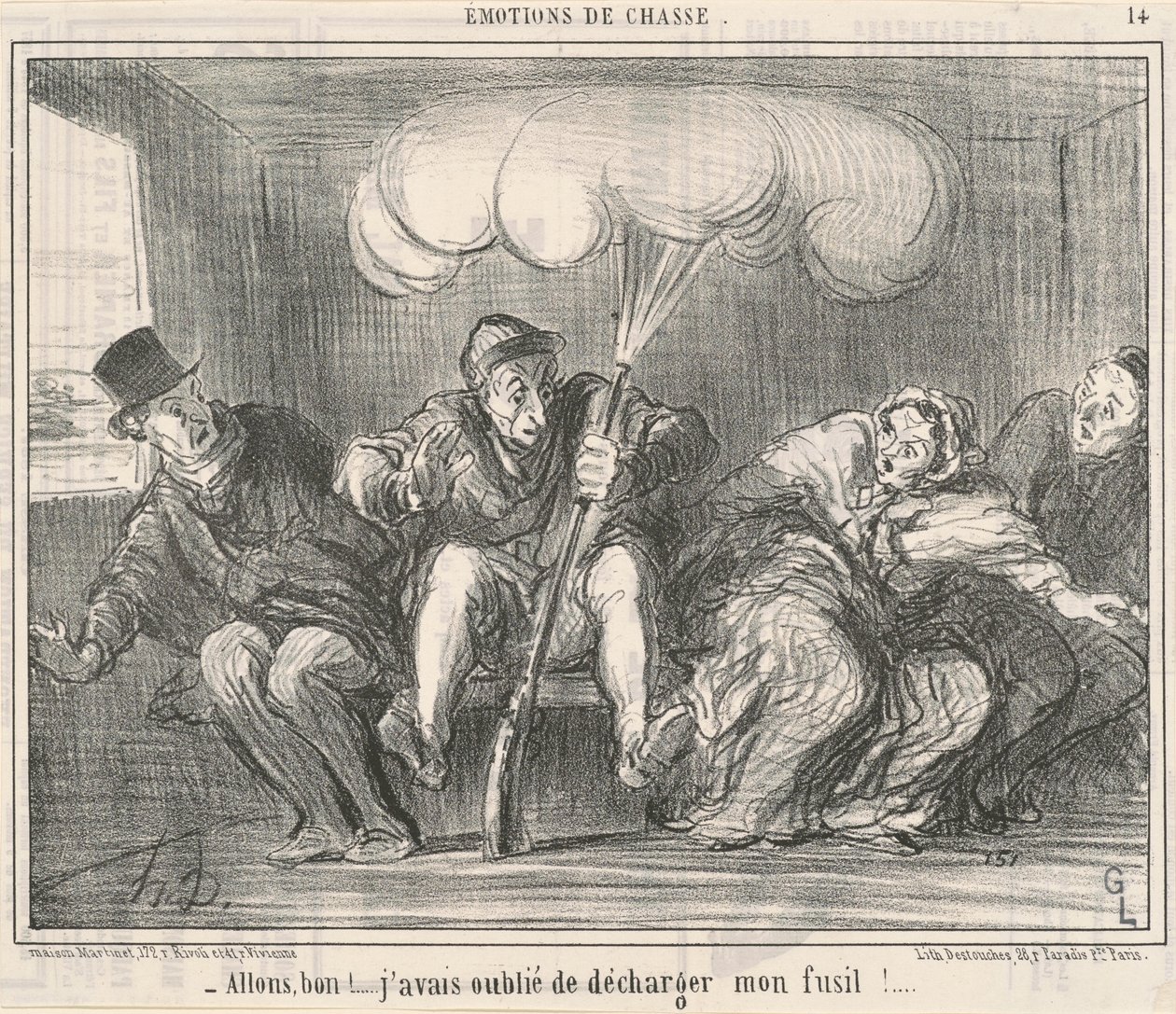 Allons Bon! Avevo dimenticato di scaricare il mio fucile! da Honoré Daumier