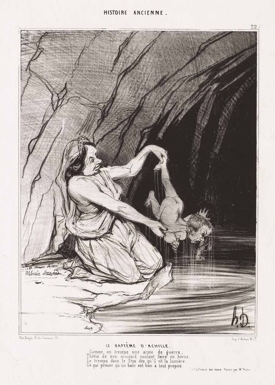 Storia Antica: Pl. 22, Il Battesimo di Achille da Honoré Daumier