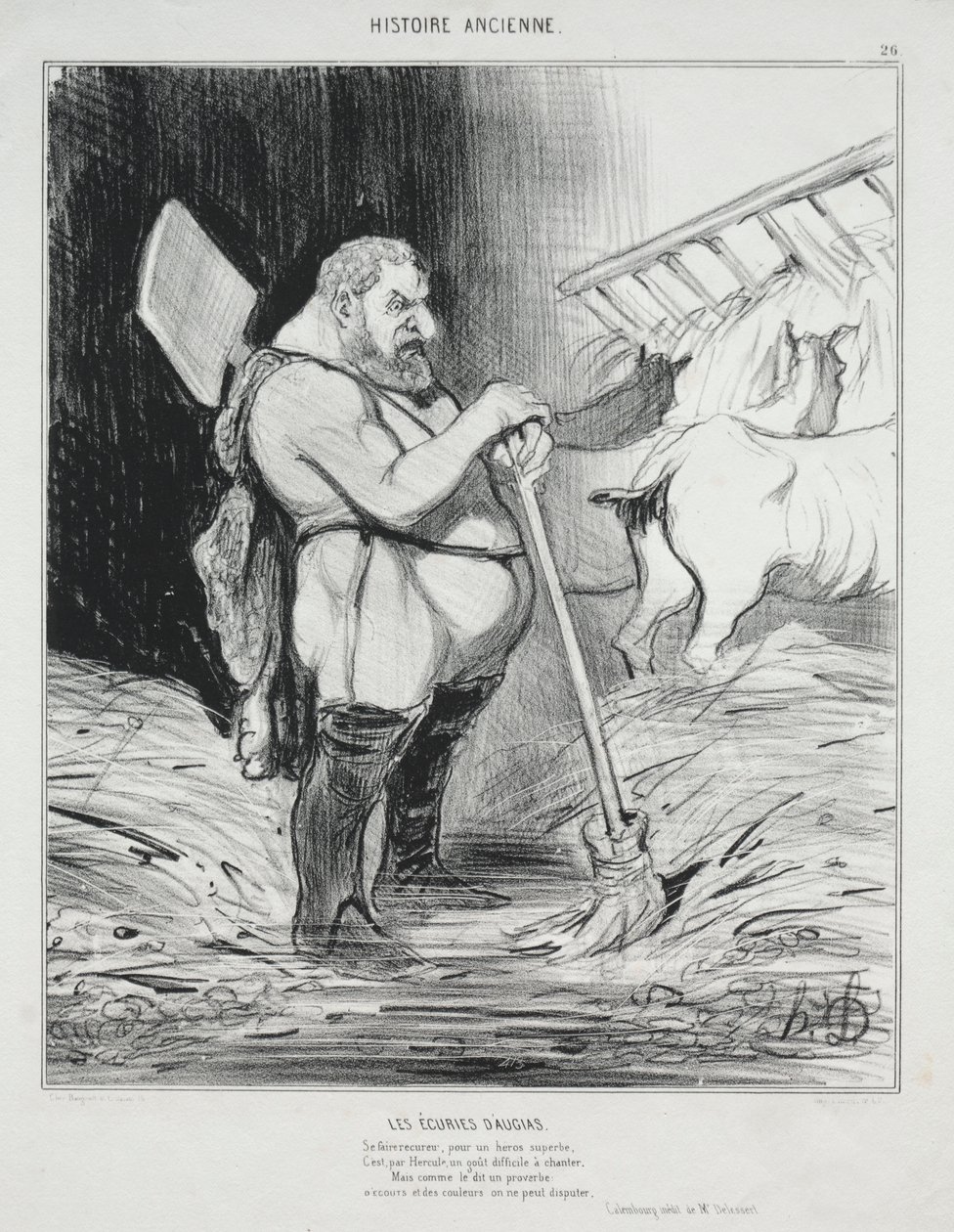 Storia antica, tavola 26: La stalla di Augia da Honoré Daumier