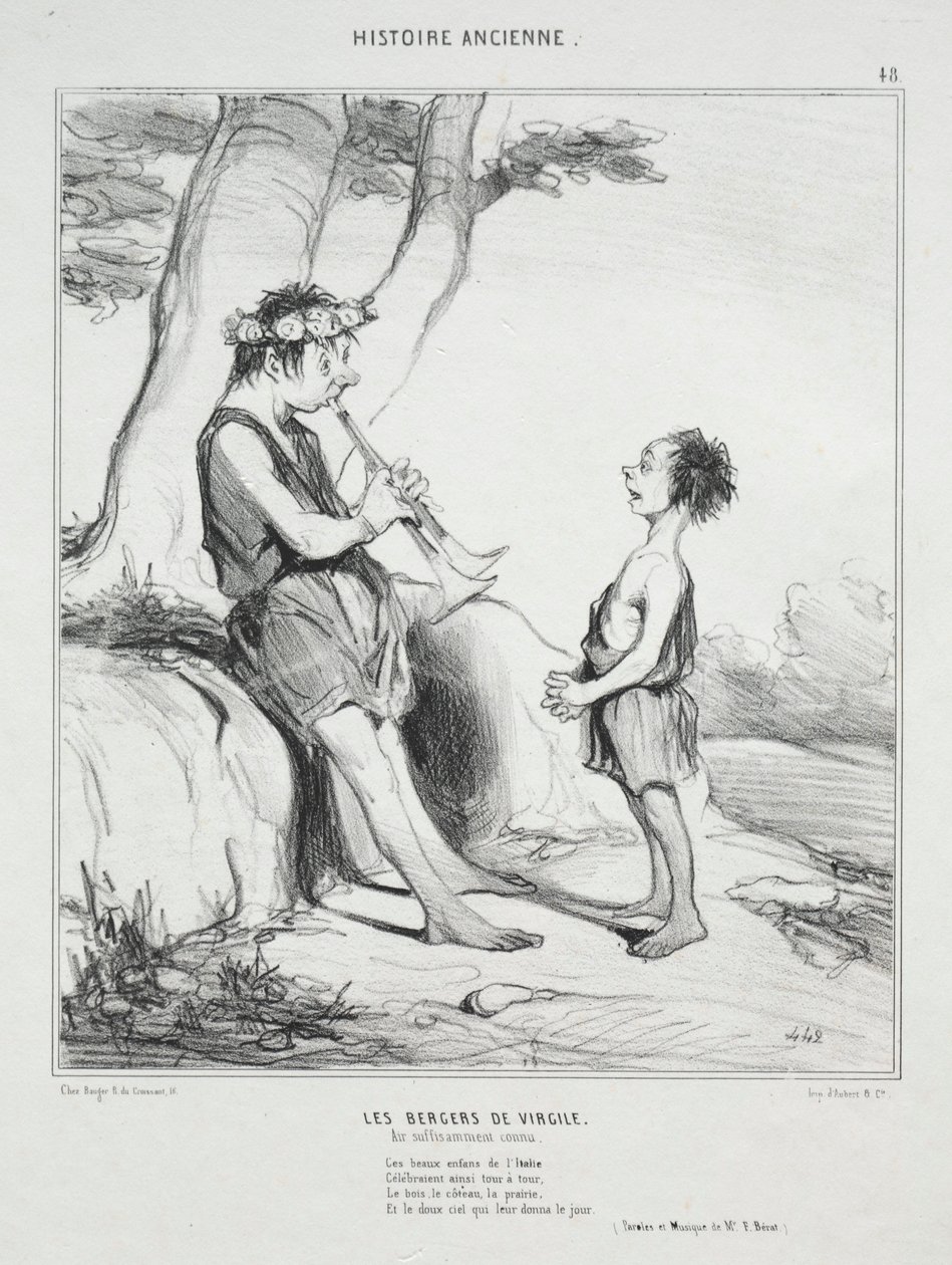 Storia antica, piatto 48: I pastori di Virgilio, 31 dicembre 1842 da Honoré Daumier