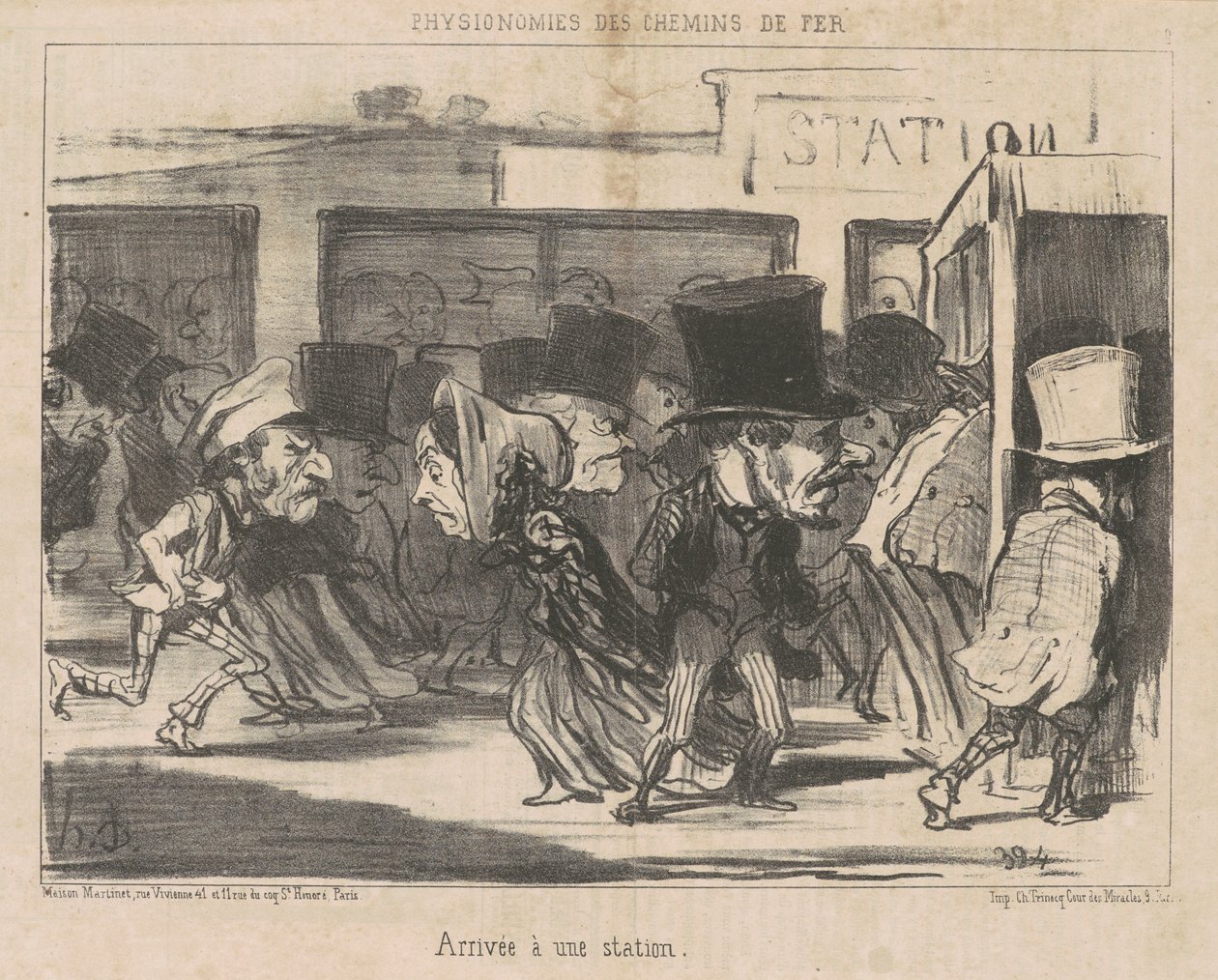 Arrivo a una stazione da Honoré Daumier