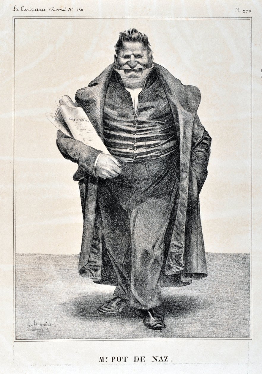 Opera di Honore Daumier (1808-1879). Charivari del 1833: Serie Celebrites de la Caricature 