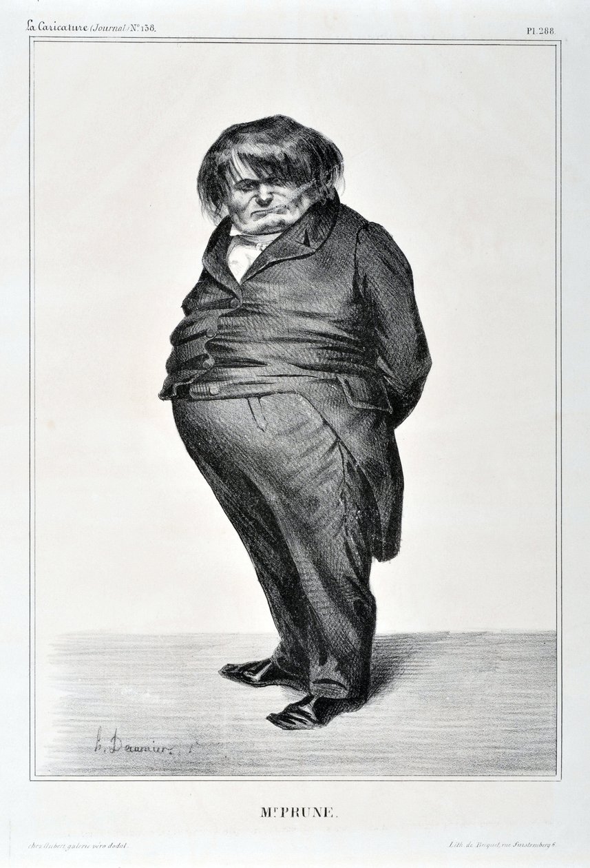 Serie Celebrità della Caricatura "M. Plum". MUSEE DES BEAUX ARTS - PALAIS LONGCHAMP, MARSEILLE da Honoré Daumier