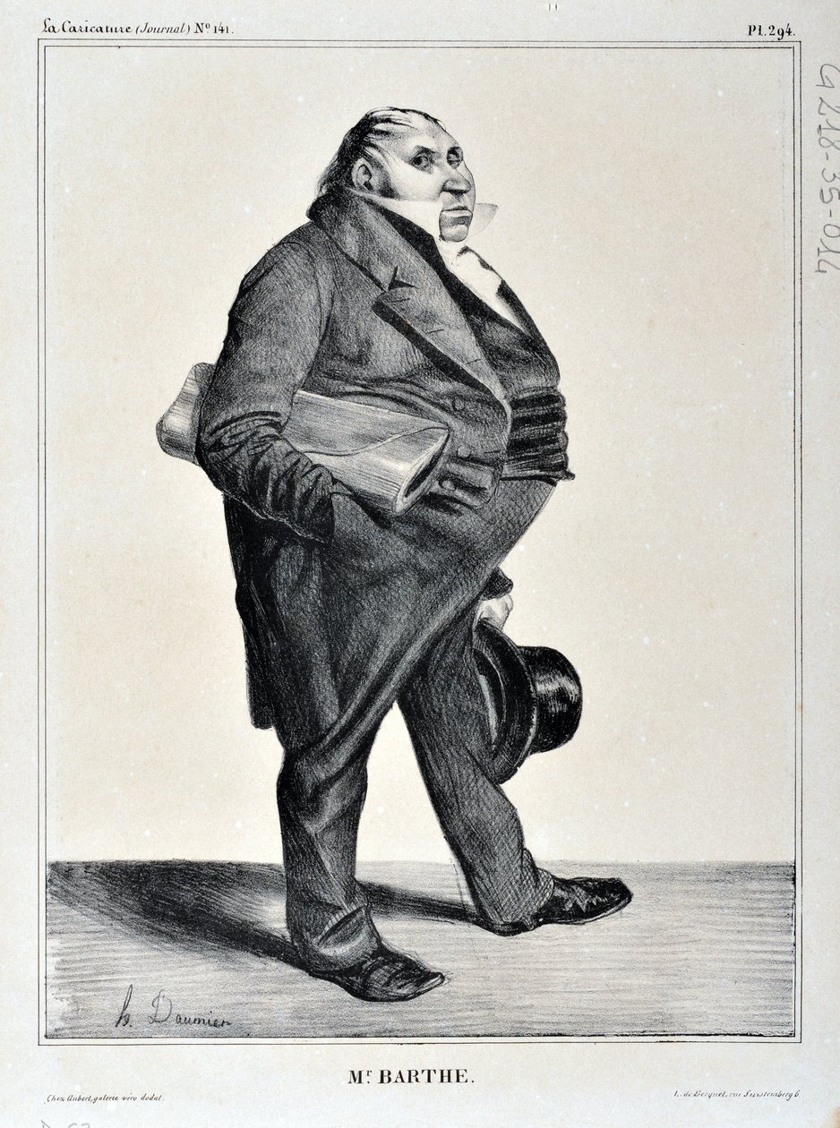Serie Celebrites de la Caricature M. Barthe da Honoré Daumier