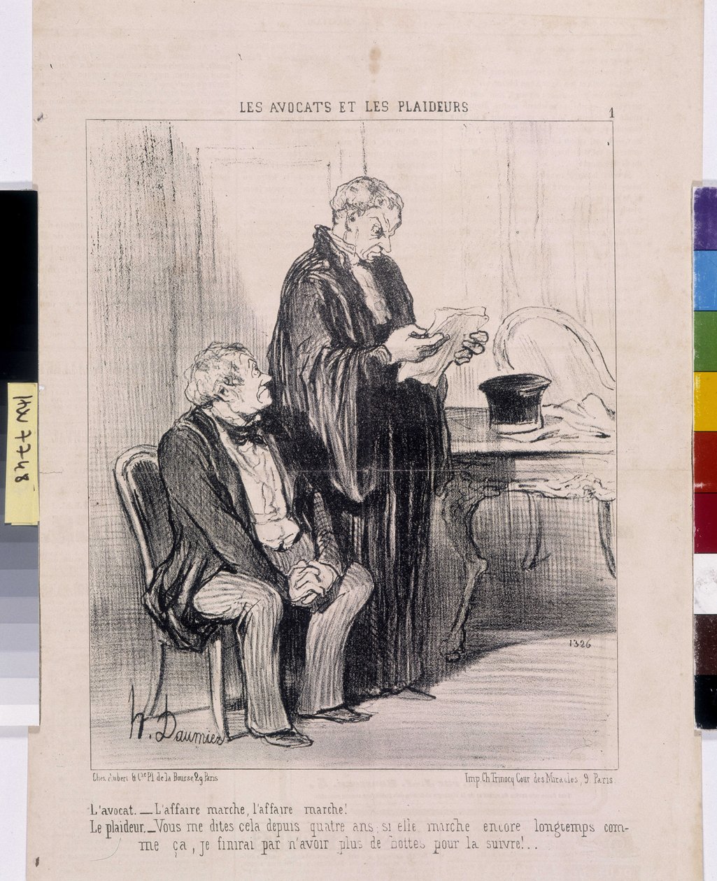 Opera di Honoré Daumier (1808-1879). Charivari del 1851: Serie LES Avocats et les litigants. "L