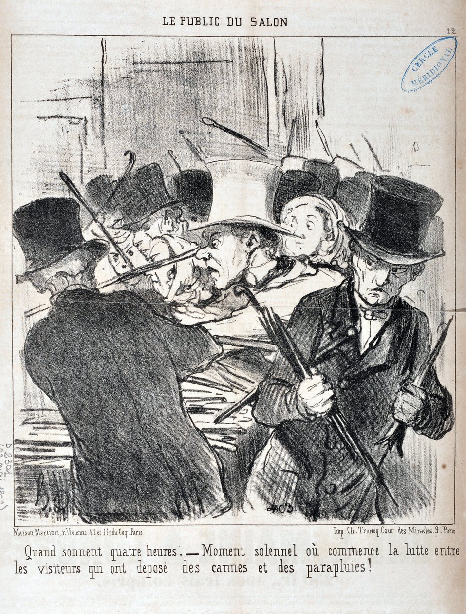 Opera di Honore Daumier (1808-1879). Charivari del 1852: Serie LE PUBLIC DU SALON - 