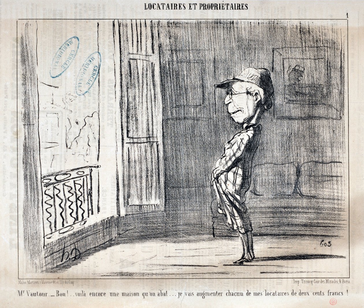 Opera di Honore Daumier (1808-1879) Charivari del 1854: Serie TENNIQUES ET OWNIRES 