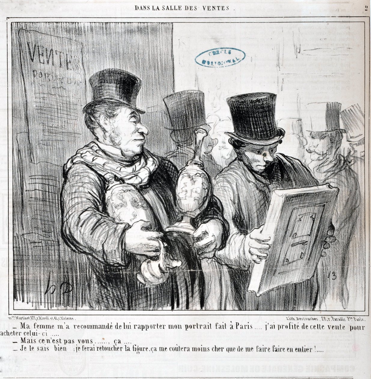 Opera di Honore Daumier (1808-1879). Charivari del 1859: Serie IN THE SALE 