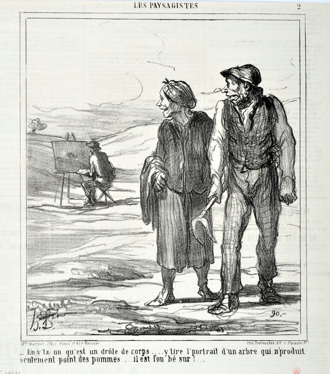 Serie I PAESAGGISTI "-In questo che è un corpo buffo... disegna un ritratto di un albero che non produce solo mele... è pazzo di!". MUSEE DES BEAUX ARTS - PALAIS LONGCHAMP, MARSEILLE da Honoré Daumier