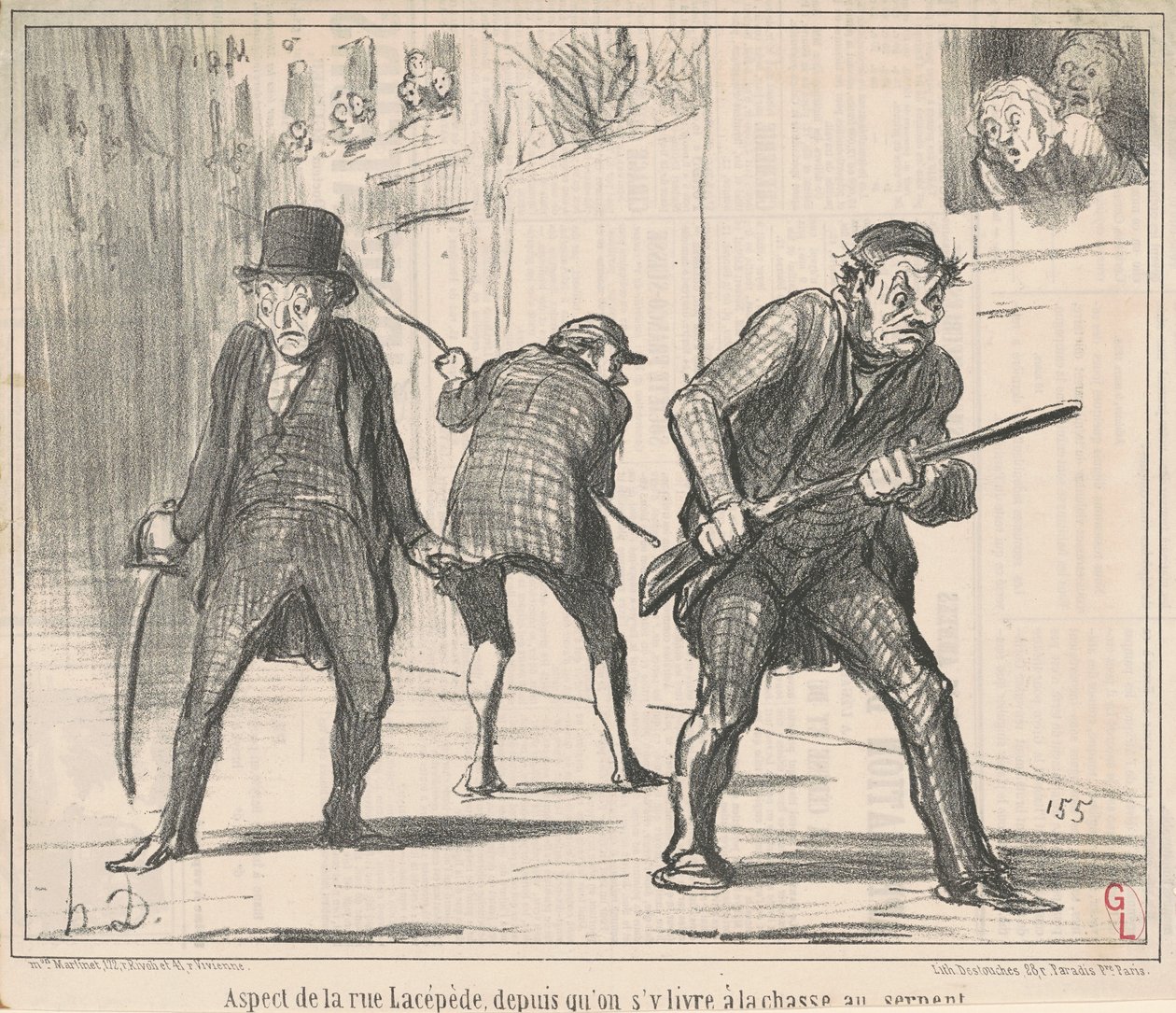 Aspetto della rue Lacépède da Honoré Daumier