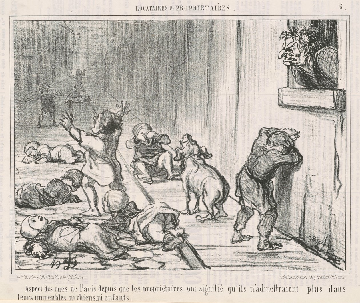 Aspetto delle strade di Parigi da ... da Honoré Daumier