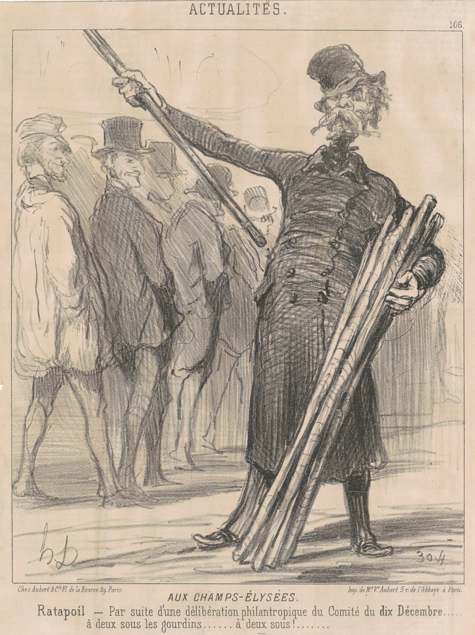 Ai Campi Elisi, Ratapoil. A seguito di una deliberazione filantropica del Comitato del dieci Dicembre...a due soldi a club...due soldi... da Honoré Daumier