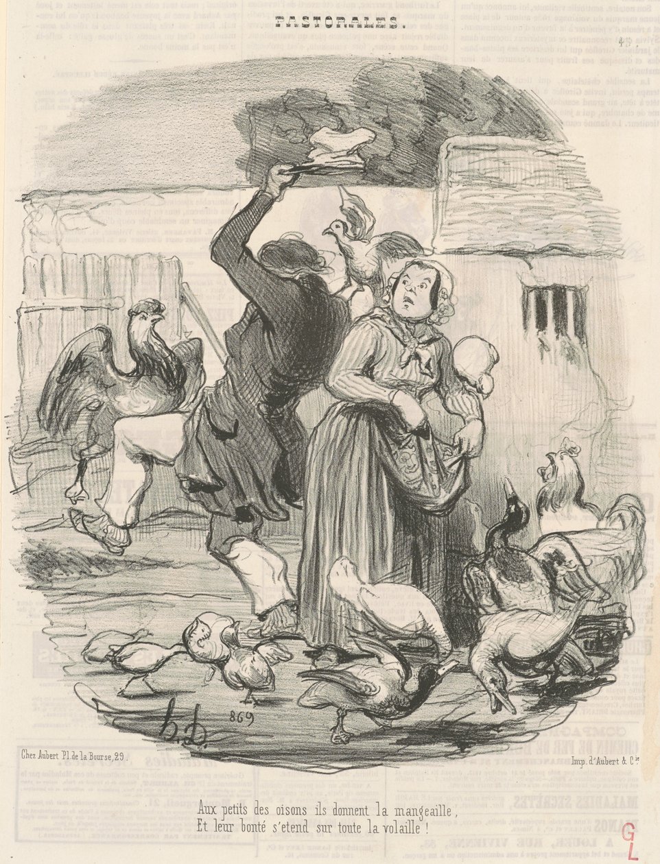 Ai piccoli degli oisoni, danno da mangiare... da Honoré Daumier
