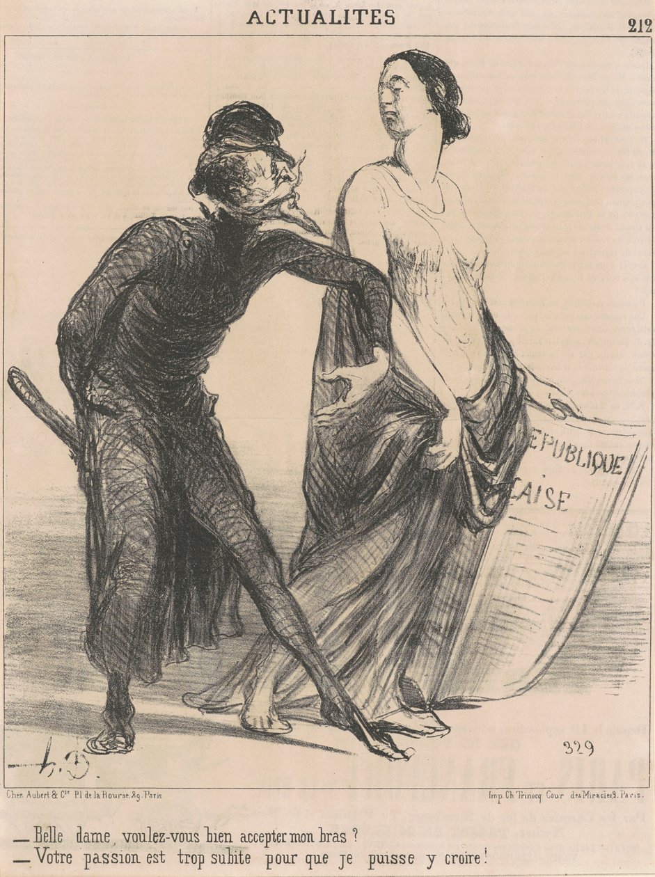 Bella signora, volete... accettare il mio braccio? da Honoré Daumier
