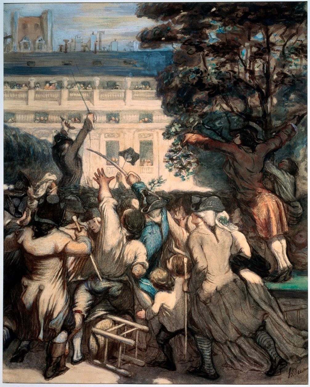 Camille Desmoulins nei Giardini del Palais Royal da Honoré Daumier