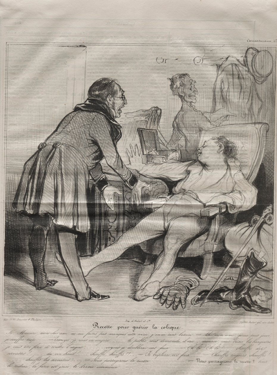 Caricaturana, tavola 72: Ricetta per curare il colico, 14 gennaio 1838 da Honoré Daumier