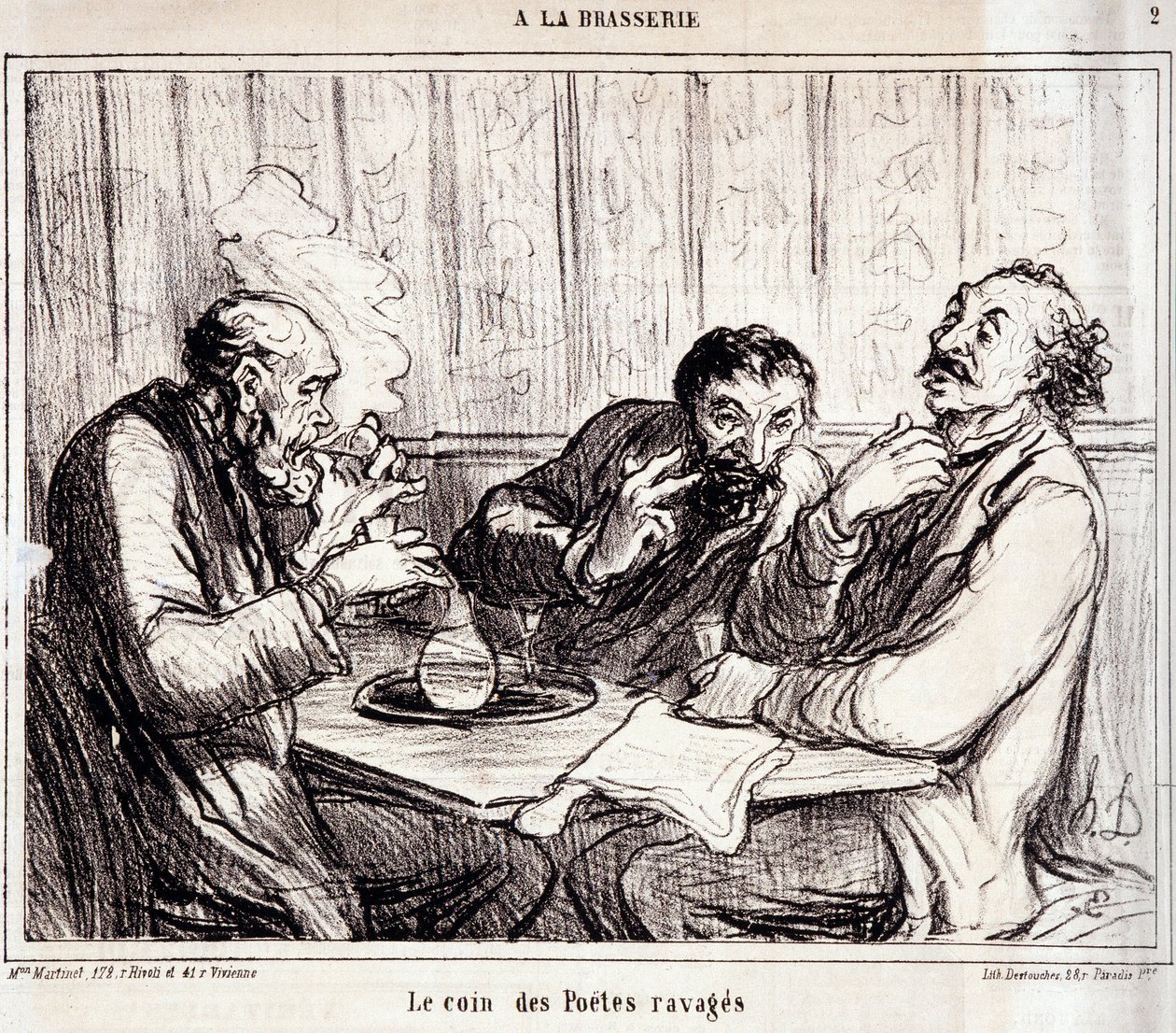 Vignetta sui poeti. Serie "A la brasserie": "L
