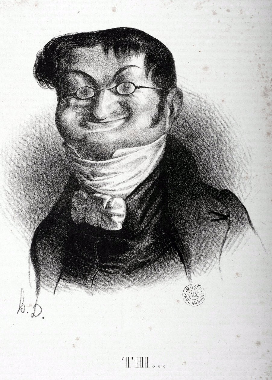 Caricatura di Adolphe Thiers, statista francese. Disegno di Honore Daumier. Museo Arbaud. da Honoré Daumier