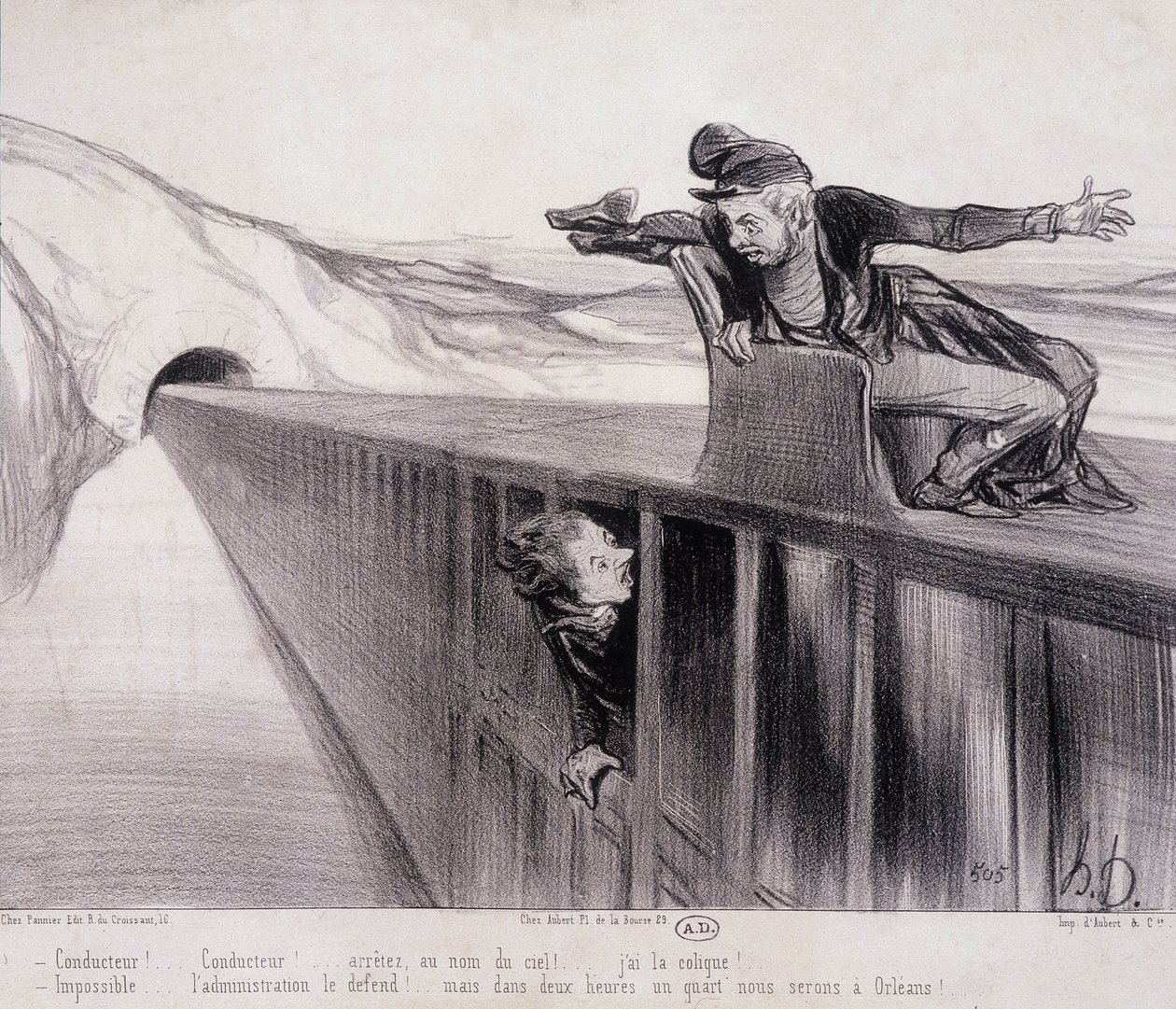 Cartone animato di Daumier “Les Chemins de Fer”, XIX secolo da Honoré Daumier