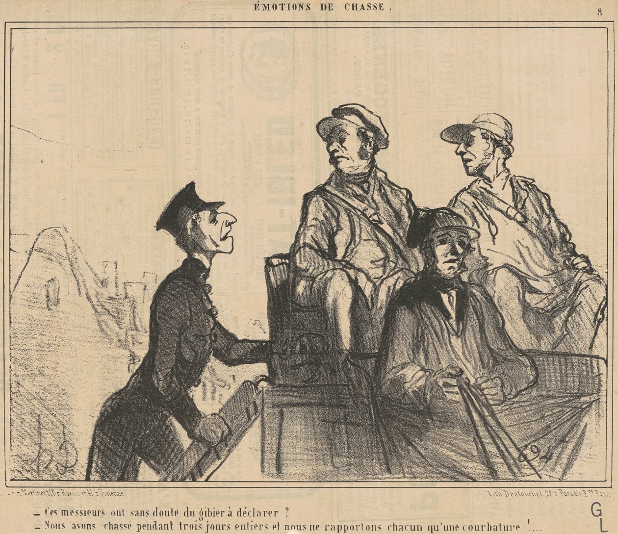 Questi signori hanno... della selvaggina da dichiarare?... da Honoré Daumier