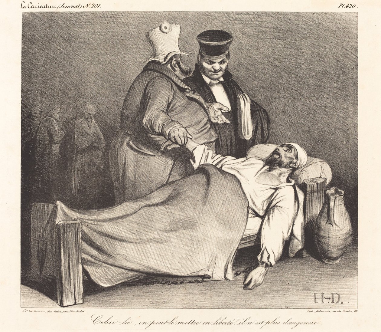 Quello, possiamo liberarlo! Non è più pericoloso! da Honoré Daumier