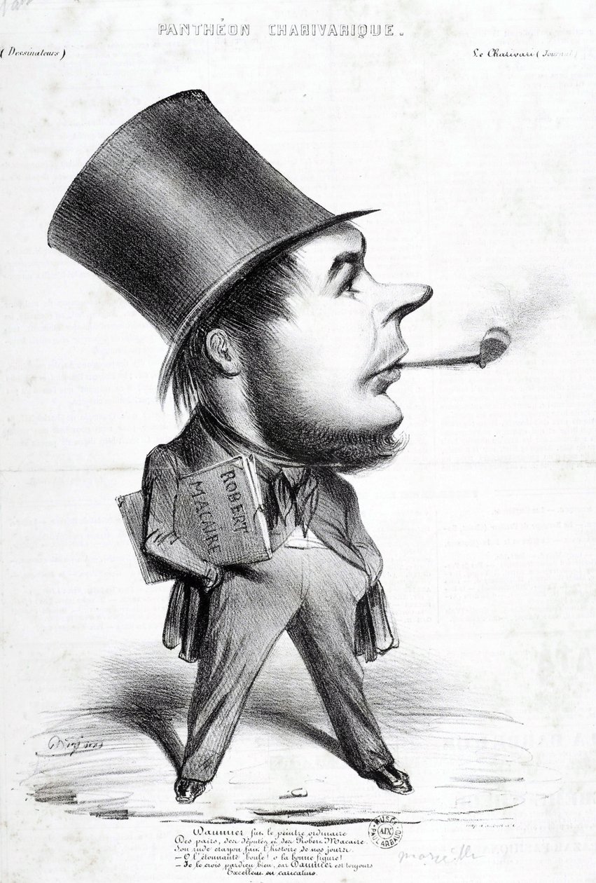 Pantheon Charivarico: Caricatura di Honoré Daumier (1808-1879), incisore, pittore e scultore francese. Incisione in Le Charivari. Dim: 32x22cm. Museo Arbaud. da Honoré Daumier