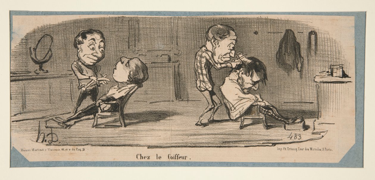 Dal sarto, dal parrucchiere, in Charivari, 3, 16 e 19 febbraio, 1853 da Honoré Daumier