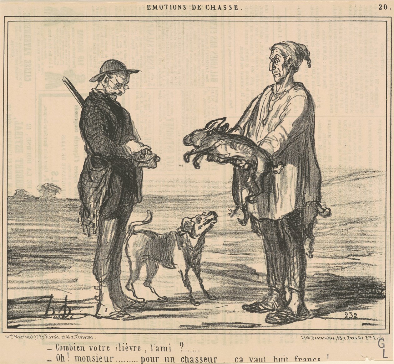 Quanto costa la tua lepre, amico? da Honoré Daumier