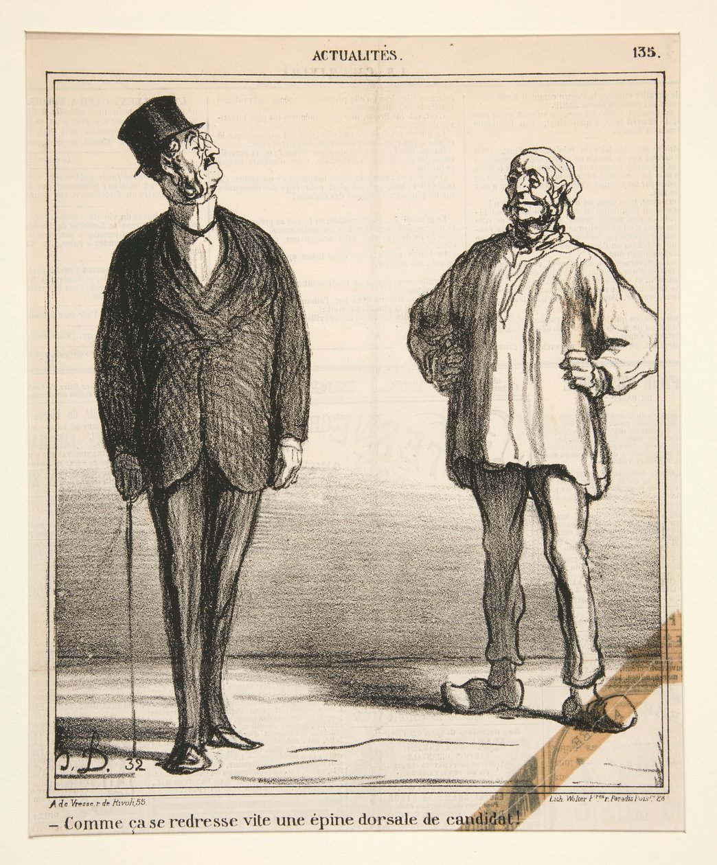 Comme ca se redresse vite une epine dorsale de candidat! da Honoré Daumier