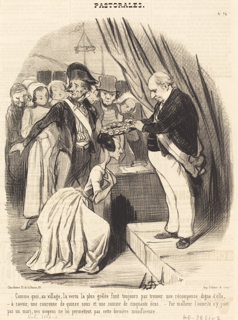 Comme quoi, au village, la vertu la plus grêlée... da Honoré Daumier