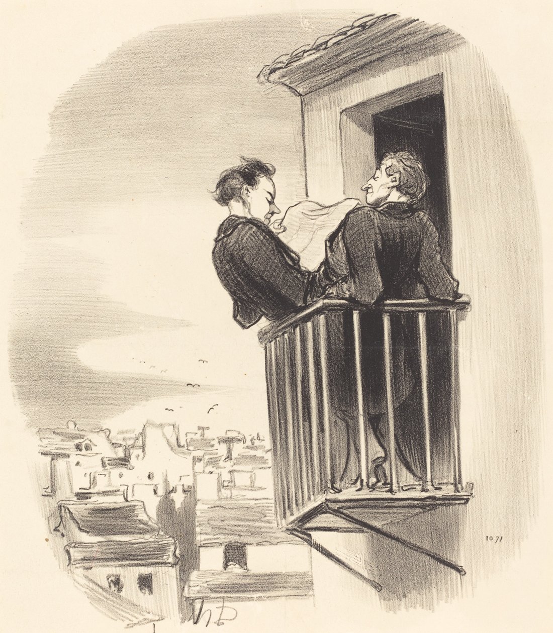 Commento sul balcone spagnolo a Parigi da Honoré Daumier