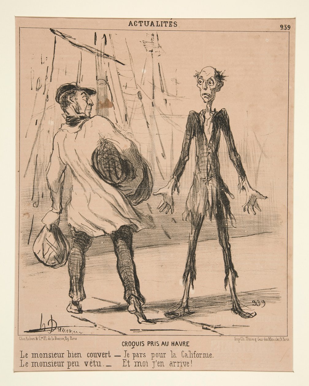 Croquis pris au Havre: Le monsieur bien couvert da Honoré Daumier