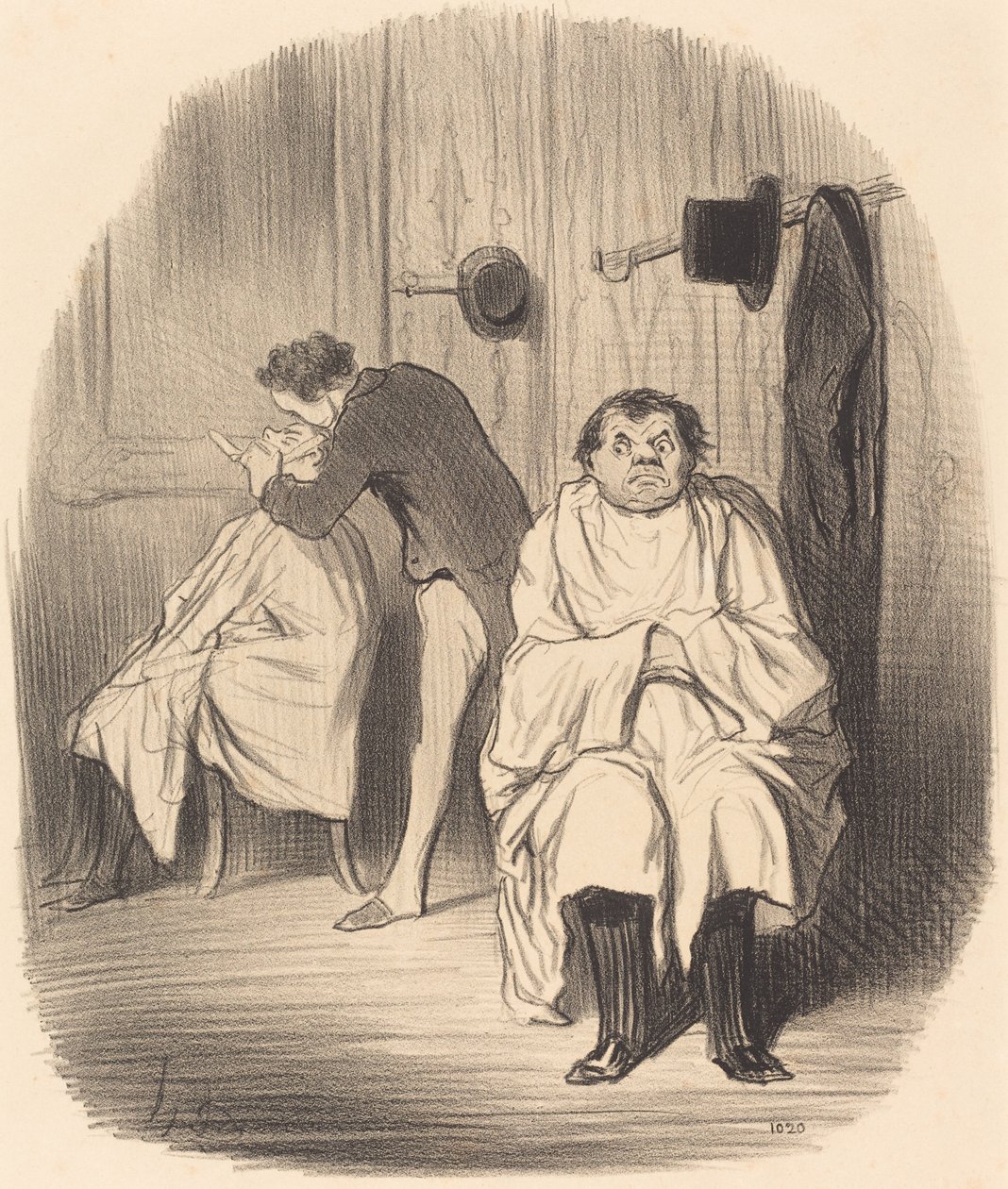 Diavolo!... sembra che il rasoio non sia molto buono... da Honoré Daumier