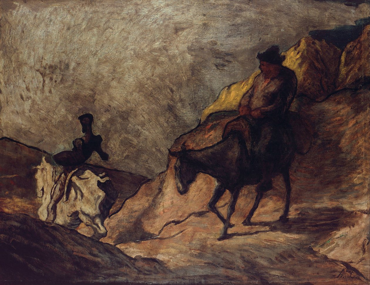 Don Chisciotte e Sancho Panza, 1866-1867 da Honoré Daumier
