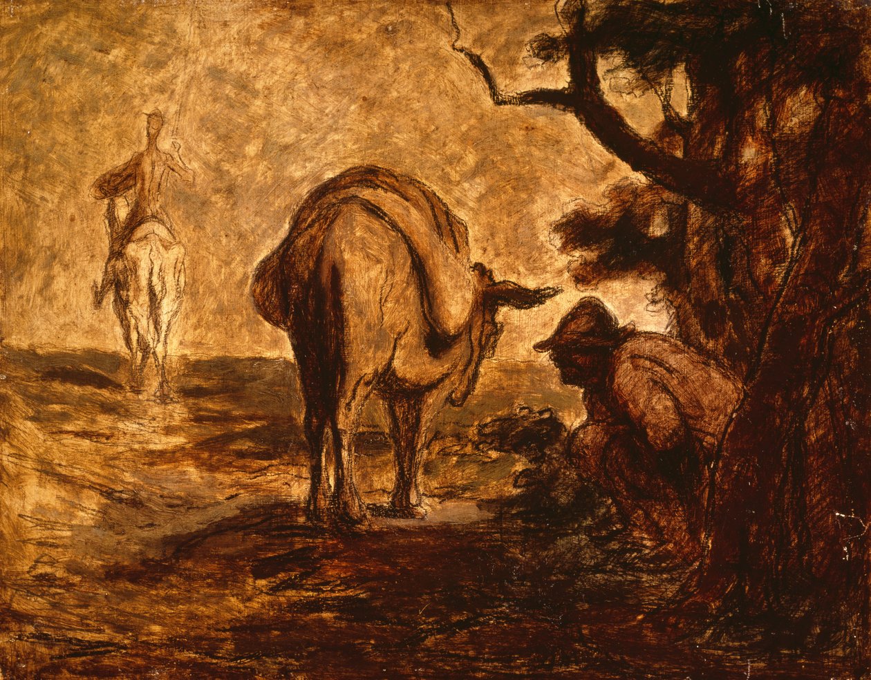 Don Chisciotte e Sancho Panza che si Rilassa, c. 1855 da Honoré Daumier
