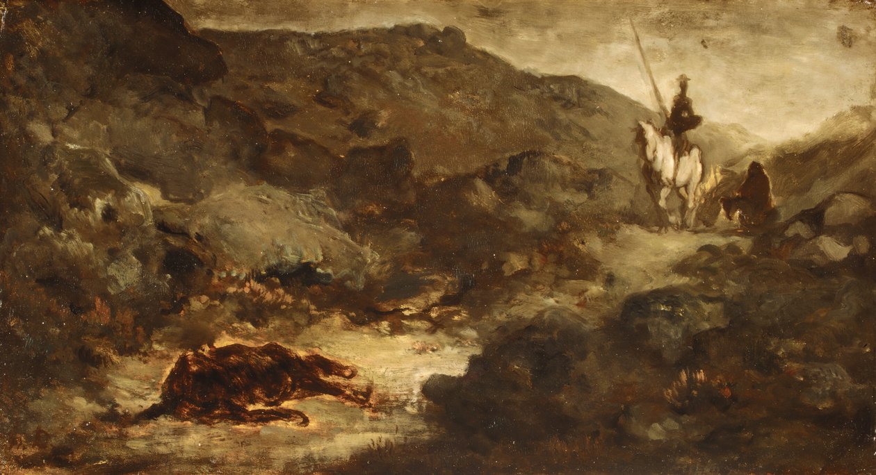 Don Chisciotte e il mulo morto, dopo il 1864 da Honoré Daumier