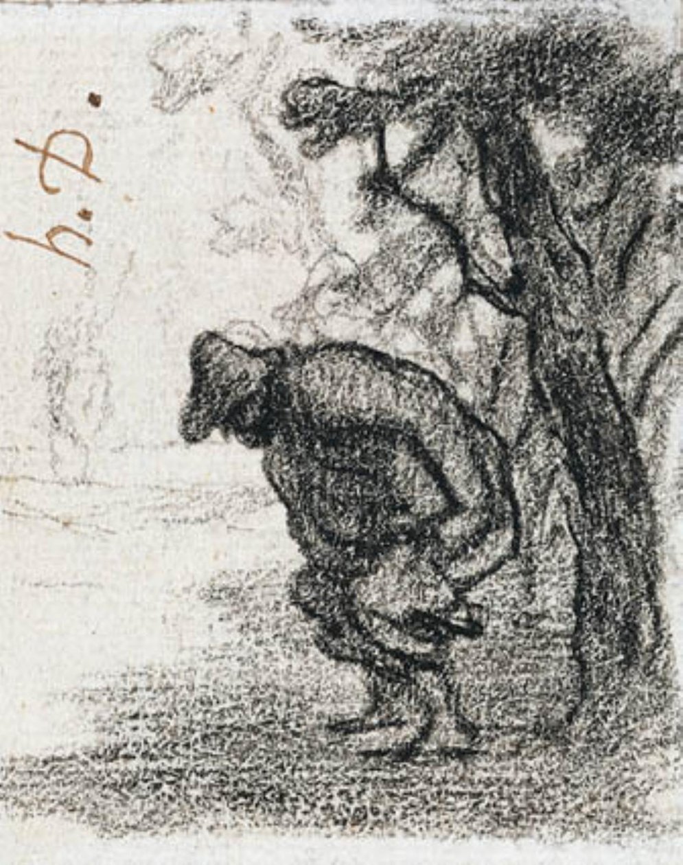 Don Chisciotte e Sancho Panza dietro un albero da Honoré Daumier