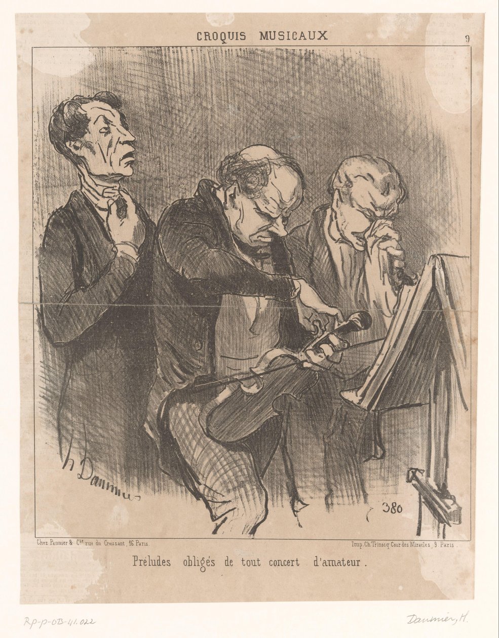 Tre musicisti dilettanti prima di un concerto da Honoré Daumier