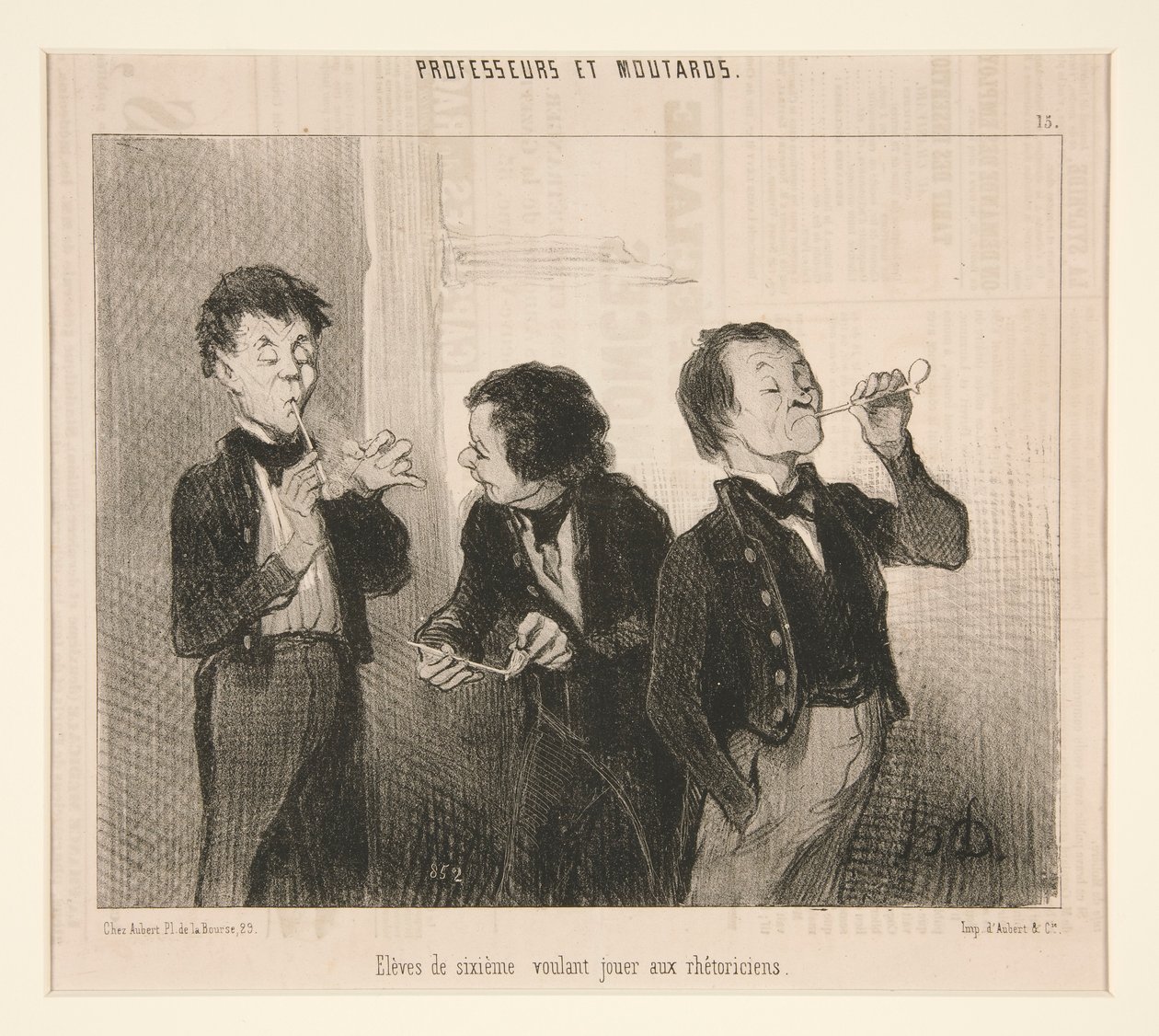 Alunni di sesta che vogliono giocare ai retori, da Professeurs et Moutards da Honoré Daumier