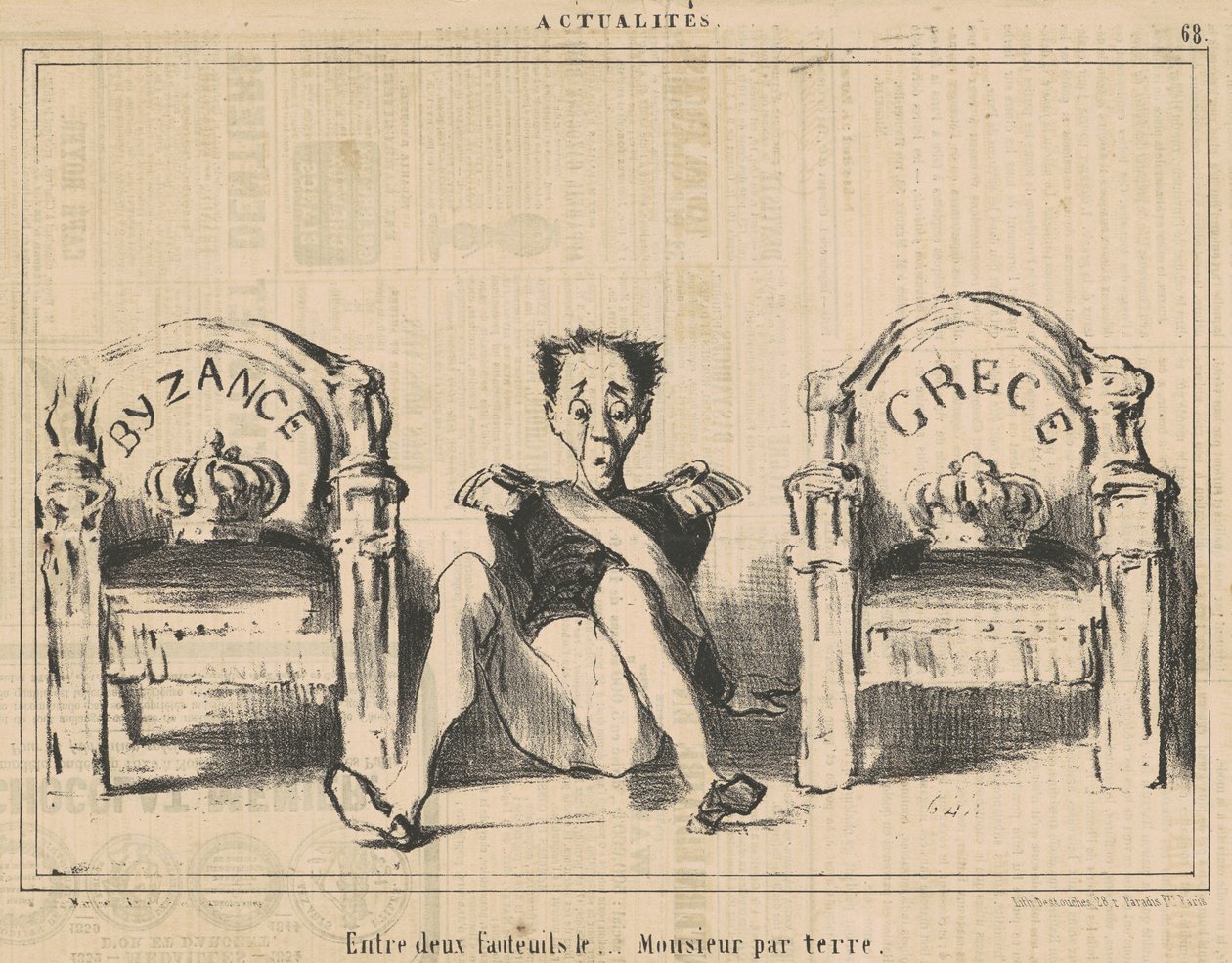 Tra due poltrone il ... signore per terra da Honoré Daumier