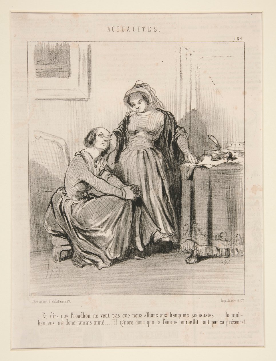 Et dire que Proudhon ne veut pas que nous allions aux banquets socialistes da Honoré Daumier