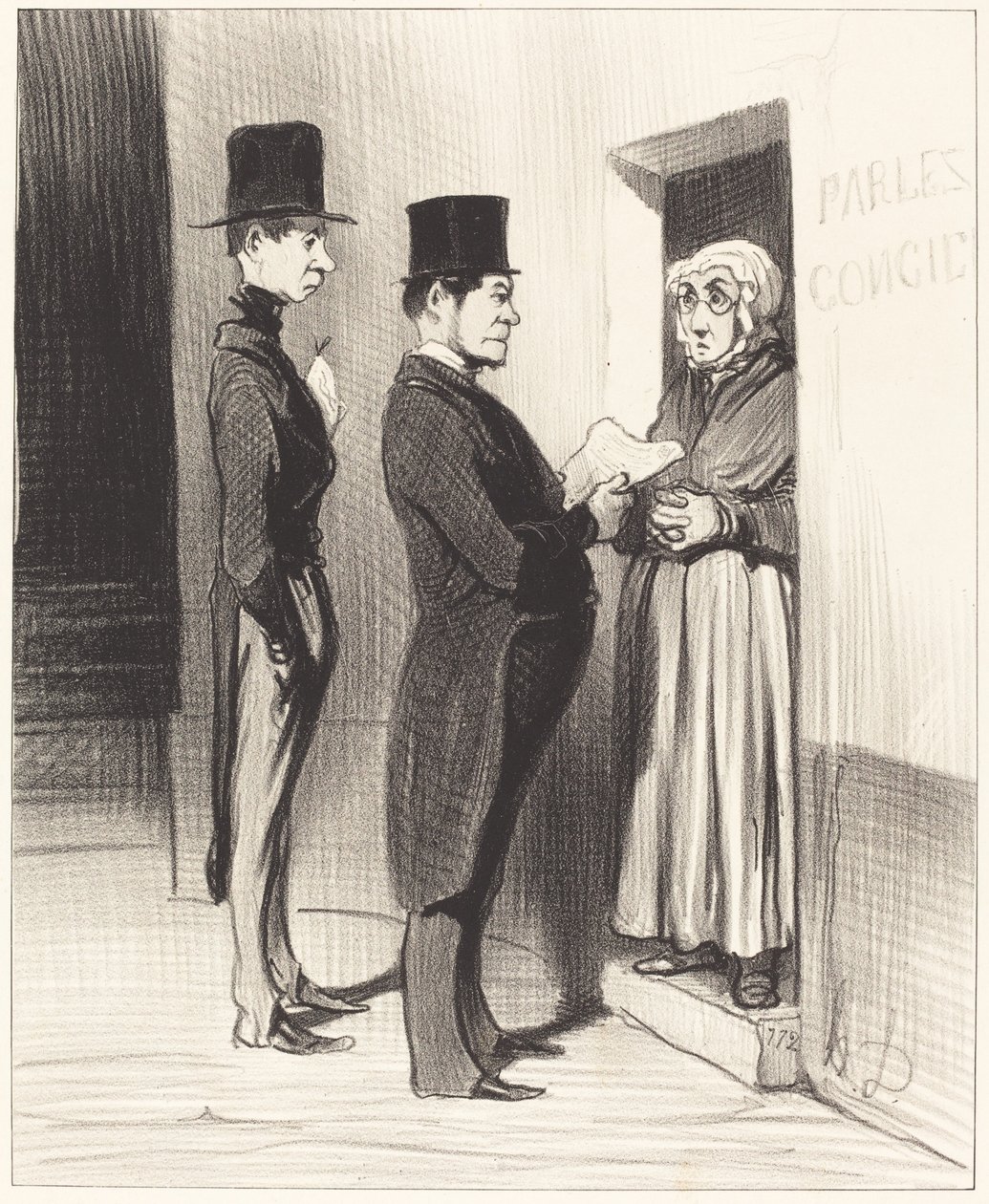 E parlando alla sua portiera così dichiarata... da Honoré Daumier
