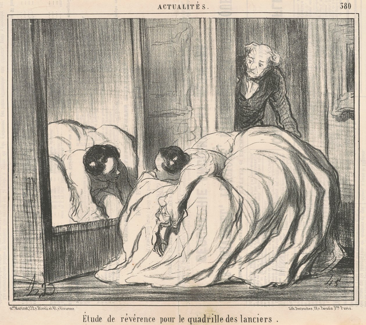 Studio di riverenza per il quadriglia dei lancieri da Honoré Daumier