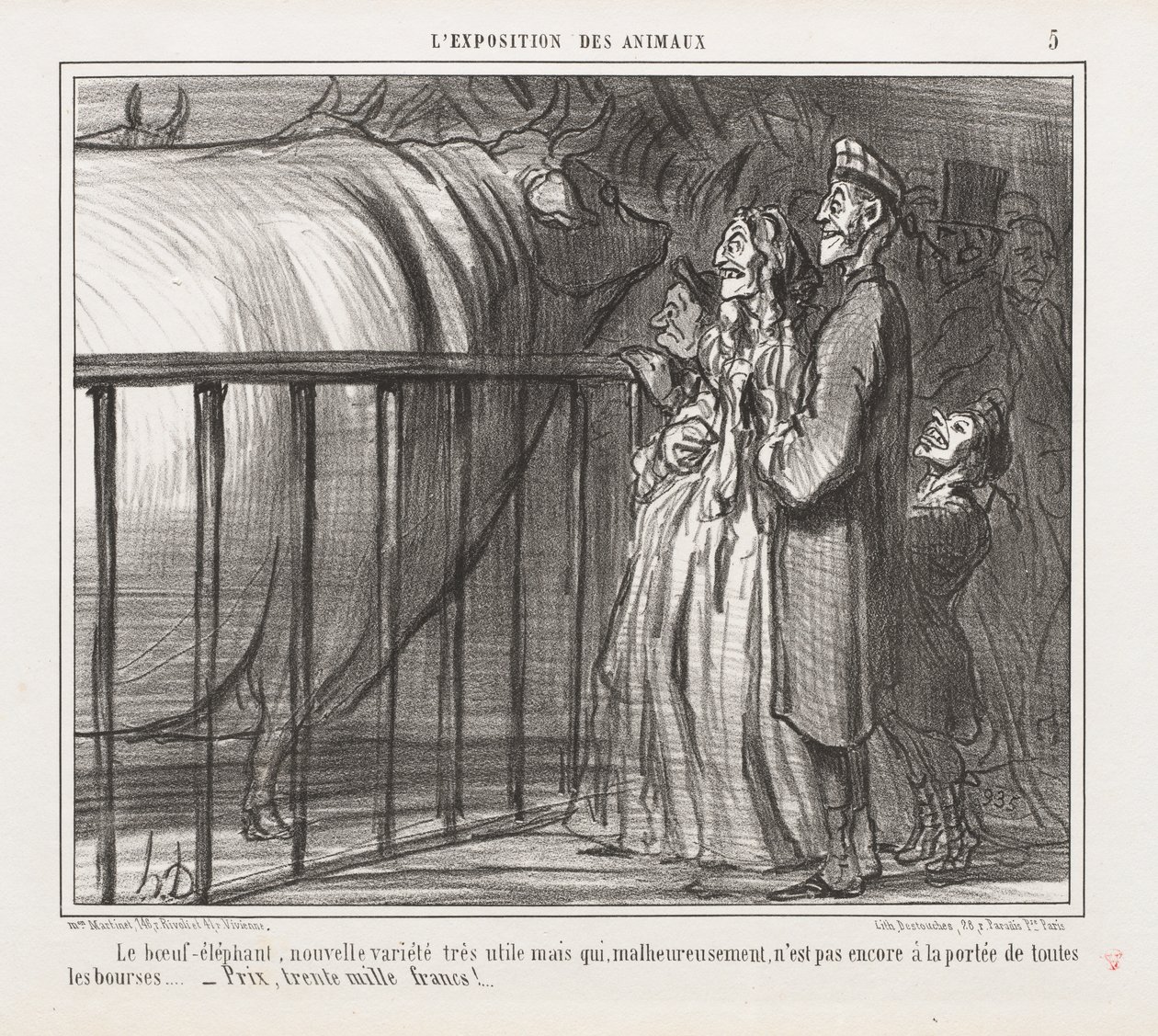 Esposizione di Animali: La Mucca-Elefante, Nuova Varietà da Honoré Daumier